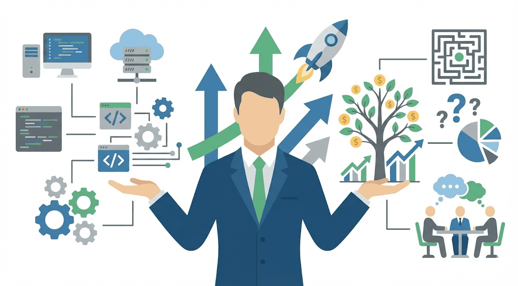 ビジネス成長を象徴するイラスト