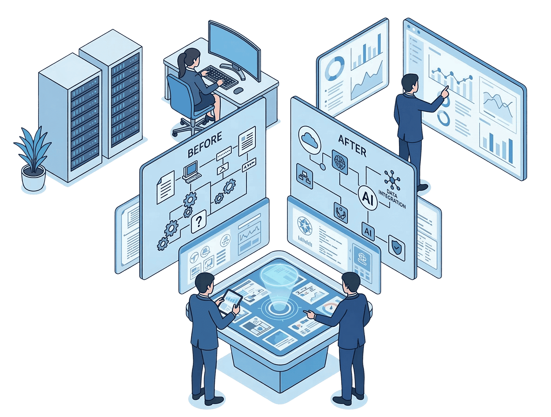 既存業務DX化・モダナイゼーション支援のイラスト