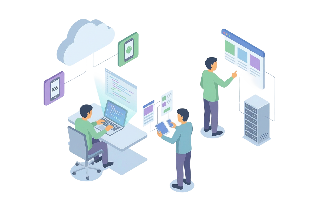 iOS/Android/Webアプリ開発のイメージ