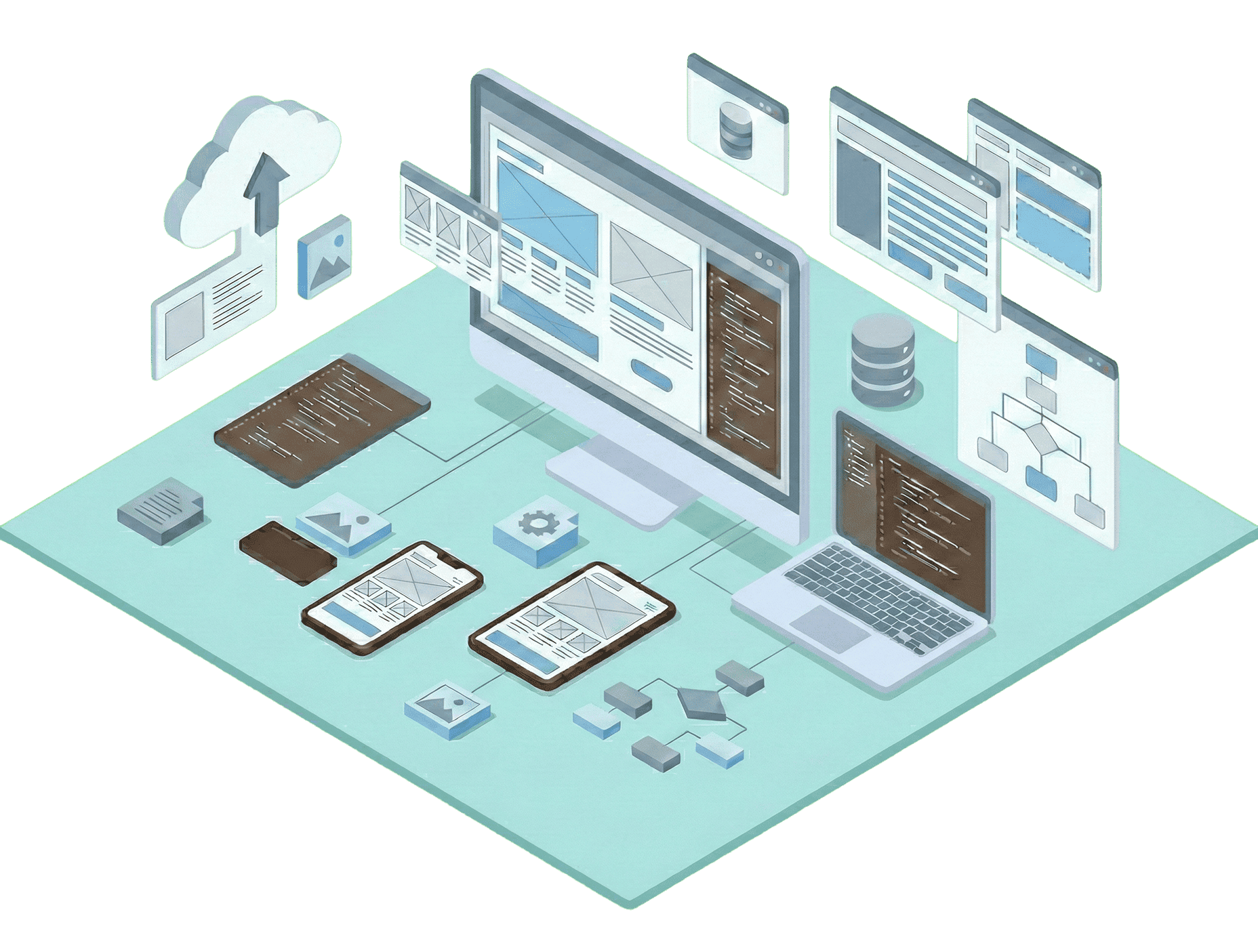 Webサイト構築のイラスト