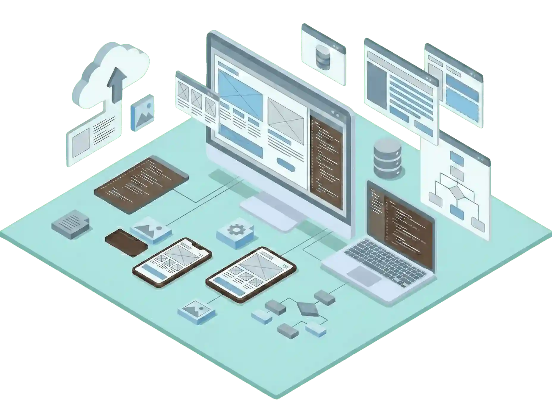 Webサイト構築のイラスト