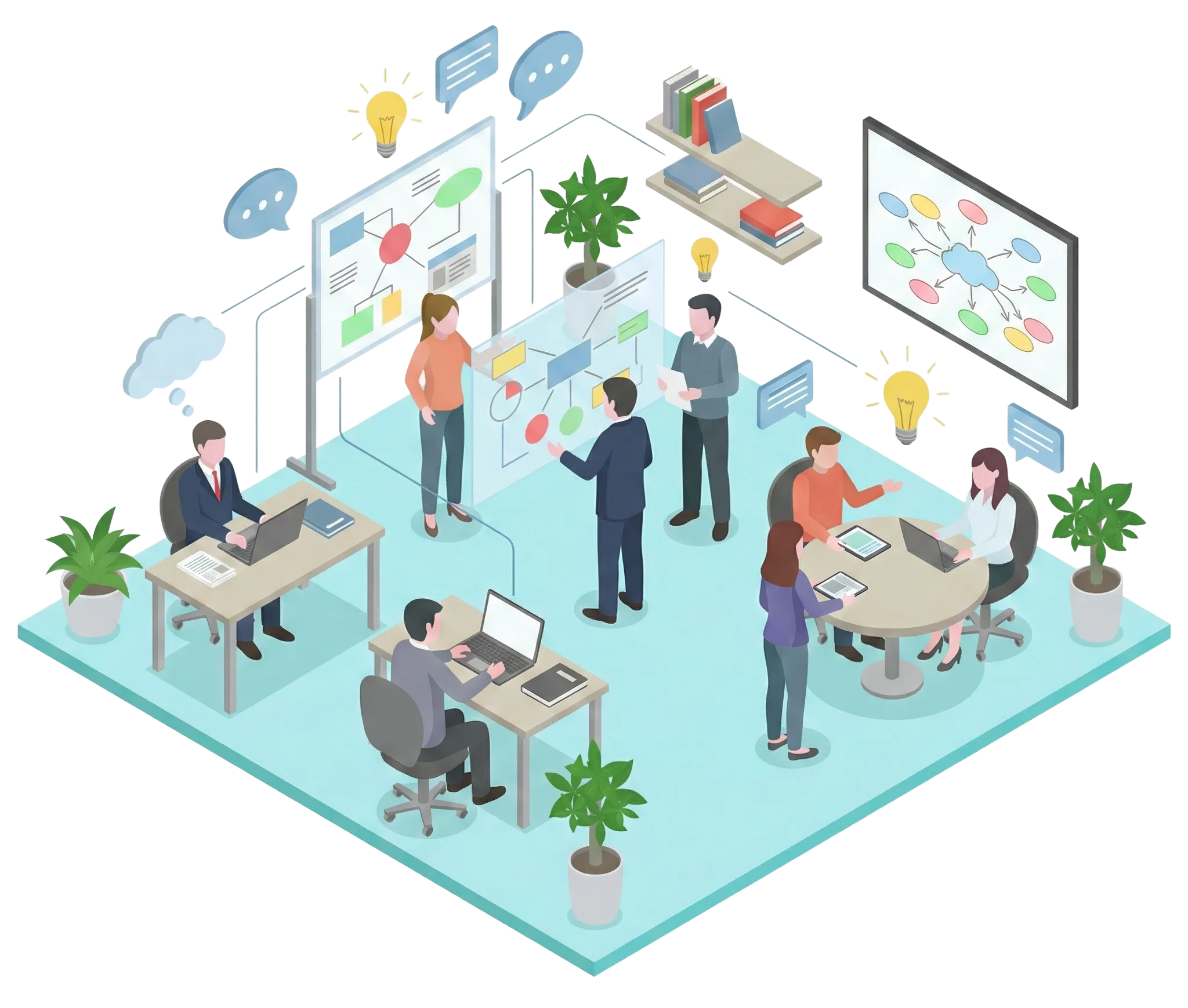 協働とイノベーションを表現したイラスト