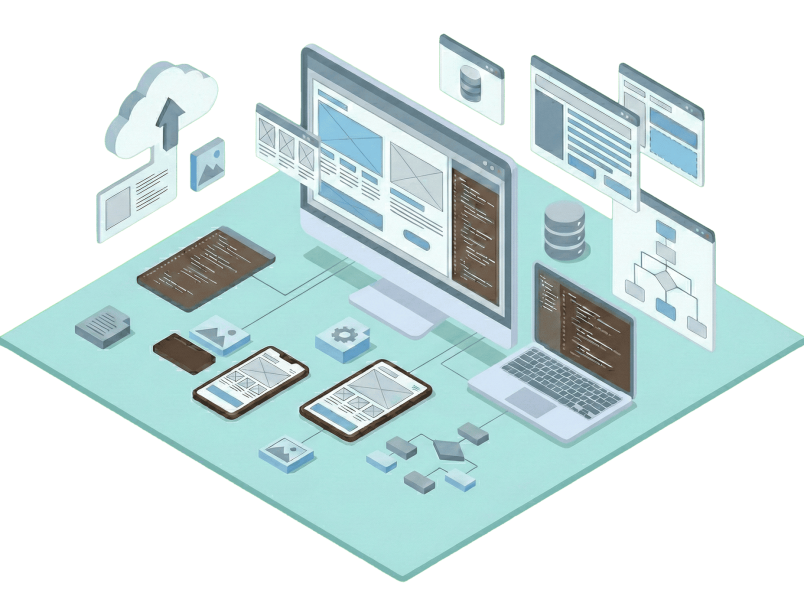 Webサイト構築のイラスト