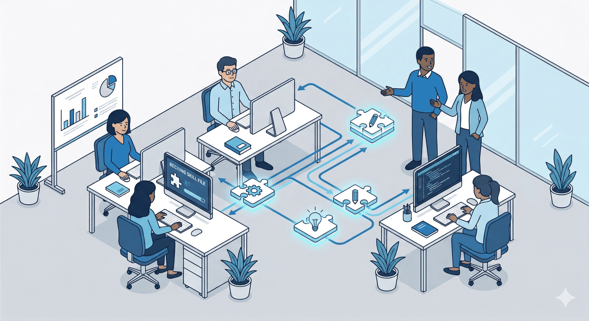 チームでファイルを共有するイメージ