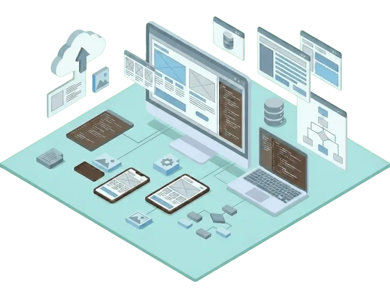 Webサイト構築のイラスト